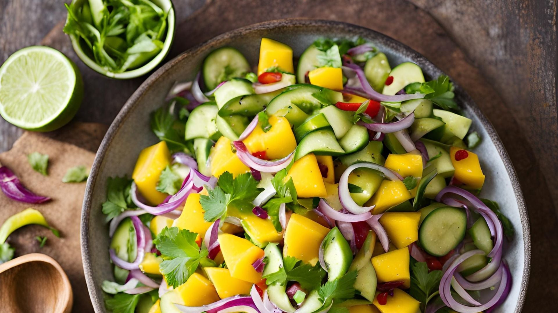 Mango-Salat mit Chili Meersalz